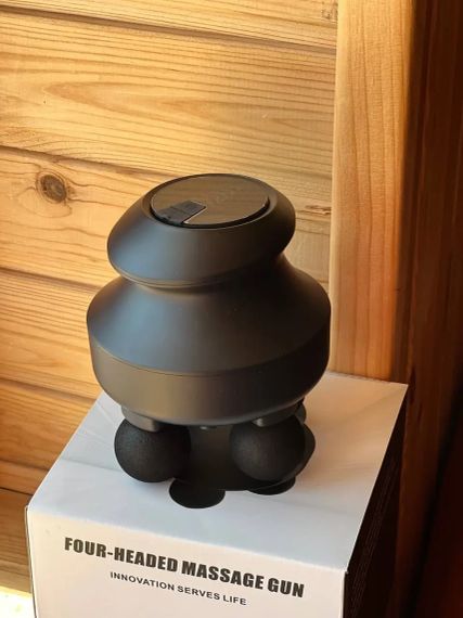 Мінімасажер для глибоких тканин / Електричний ручний масажер з 4 головками для м'язів спини, шиї, голови | Зображення 1