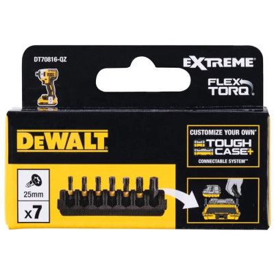 Набор бит DeWALT в касете для Tough Case, FlexTorq, L25 мм,Т15,Т20-2 шт, Т25-2 шт,Т30,Т40 (DT70816) | Зображення 1