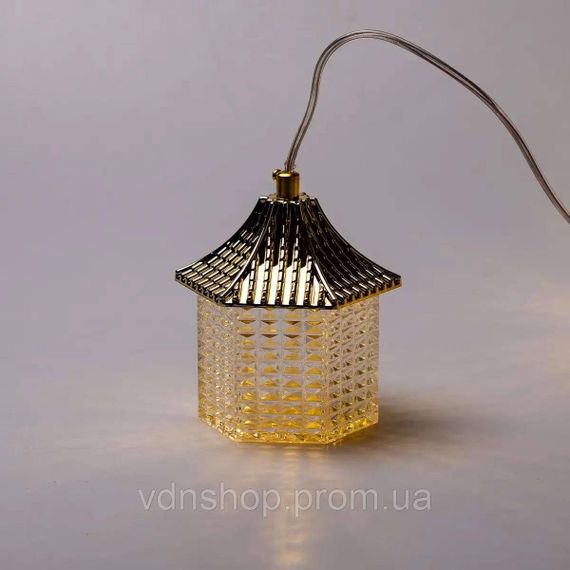 Гирлянда штора с фигурками Фонарь 3 метра 6 ламп теплый желтый свет 6L3MLIG | Зображення 7