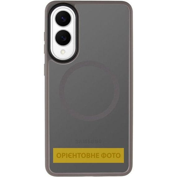 TPU+PC чохол Metal Buttons with MagSafe Colorful для Samsung Galaxy S25 Edge Сірий / Grey | Зображення 1