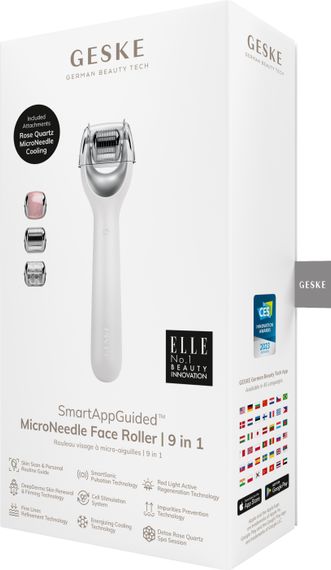 Електронний ролер для обличчя з мікроголками GESKE MicroNeedle Face Roller 9в1 white | Зображення 7