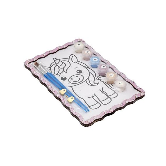 Детский набор для росписи по дереву "Единорог" Puz-22981 формат А5 | Зображення 1