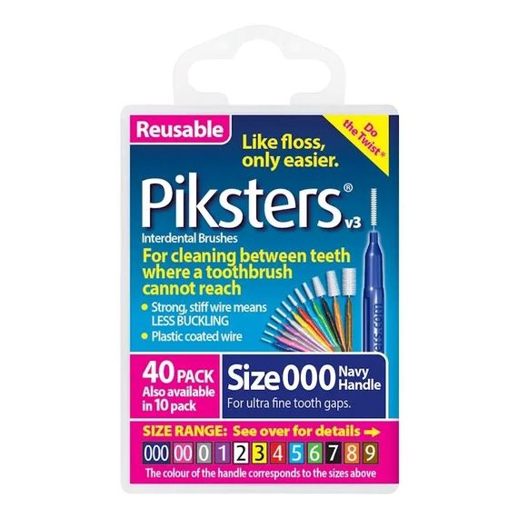 Міжзубні йоржики Piksters, № 000 (діаметр 0.55) темно сині, 40 шт