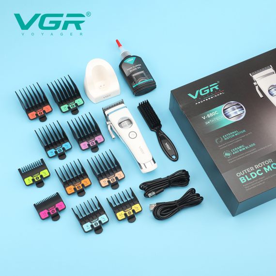 Професійна машинка для стрижки волосся VGR V-880C, Перукарська машинка акумуляторна професійна EM-64 | Зображення 3