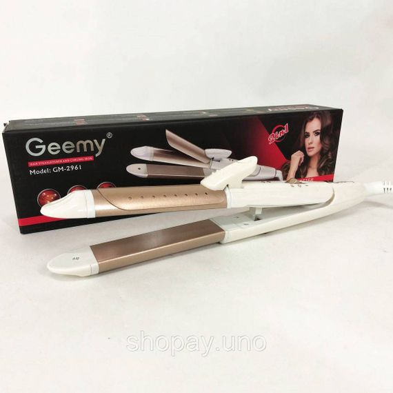 Плойка-праска для випрямлення волосся GEMEI GM-2961 30Вт, Плойка гофре для волосся PA-25 | Зображення 7