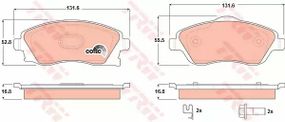 Гальмівні колодки дискові OPEL CORSA C (F08, F68) передн. , TRW (GDB1570)