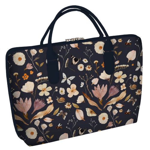 Сумка тканинна Саквояж Метелик серед квітів 36х26 см (SW_23S007_TSI)