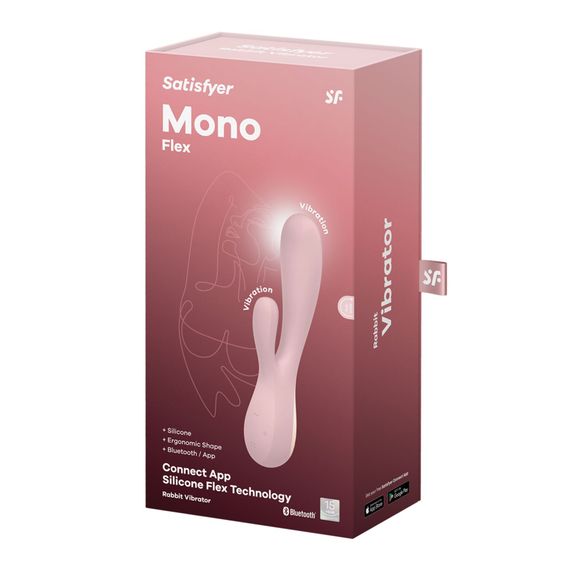 Смарт вібратор-кролик Satisfyer Mono Flex Mauve, 2 мотори, керування через інтернет | Зображення 3