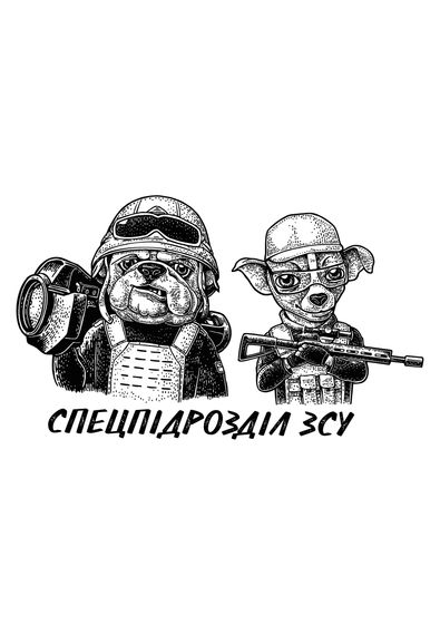 Худі чоловіче біле з принтом "Спецпідрозділ ЗСУ", M | Зображення 1