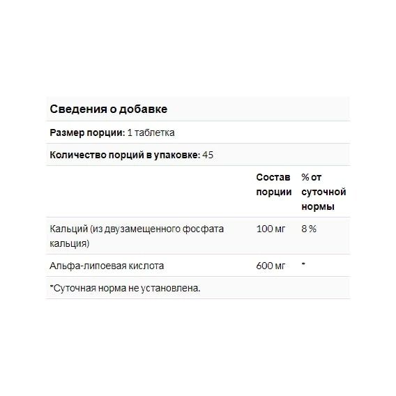 Альфа-липоевая кислота Natrol Alpha Lipoic Acid, Time Release 600 mg 45 Tabs NTL-05229 | Зображення 2