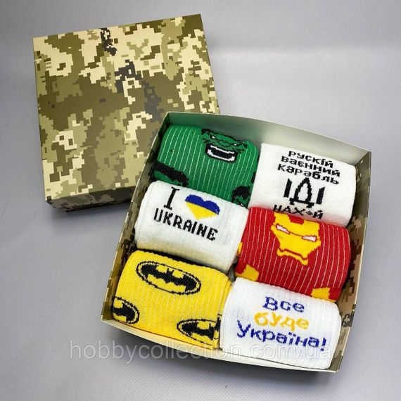 Бокс чоловічих шкарпеток 40-45 на 6 пар у подарунковій коробці | Зображення 7