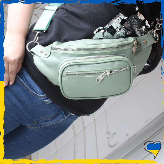 Бананка жіноча з ніжної екошкіри. Сумка через плече жіноча | Зображення 4