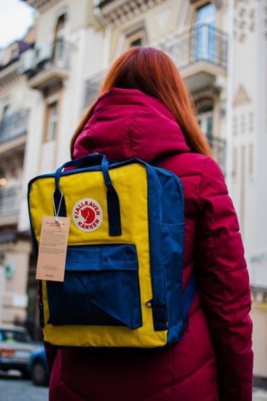 Рюкзак , Fjallraven Kanken Classic , жовто-синій . 123461377 | Зображення 3