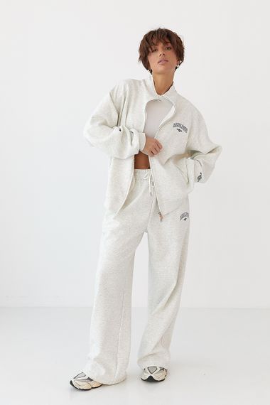 Зимовий спортивний костюм з написами - світло-сірий цвет, S/M (є розміри) | Зображення 4