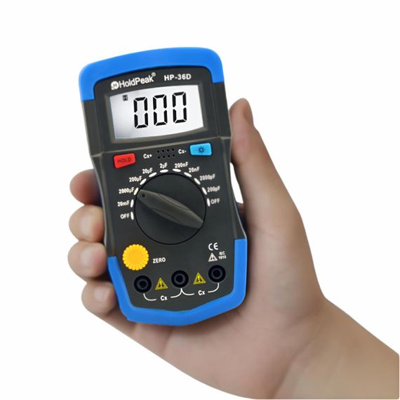 Мультиметр HoldPeak HP-36D тестер емкости цифровой (2000 отсчетов 0,1пФ-20мФ) | Зображення 7