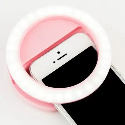 Світлі селфи кільце Selfie Ring Light селфі кільце на телефон рожевий і білий