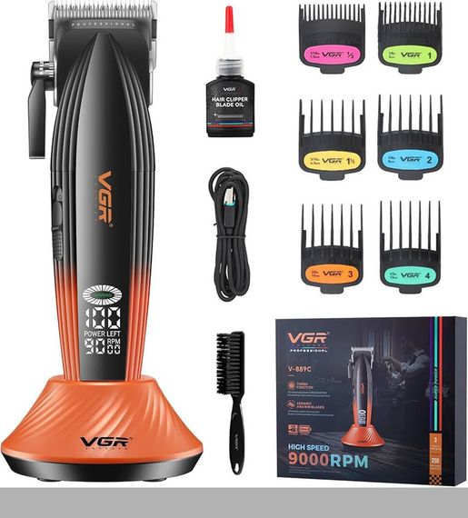 Машинка для стрижки VGR V-196 GOLD з акумулятором, 6 насадками та LED-дисплеєм (47865- V‑889C_1342) | Зображення 3