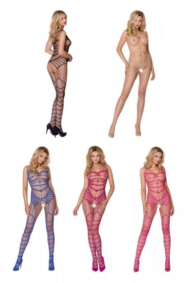 Тілесний ажурний бодістокінг зі складним вертикальним плетінням Casmir CA004 | Зображення 8