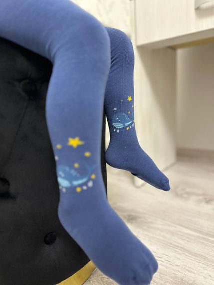 Колготи Twinsocks на хлопчика з малюнком Темно-синій + джинс, 98-104 / 3-4 роки | Зображення 1