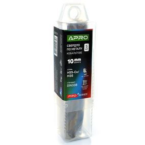 Свердло для металу кобальтове HSS-Co/M35 Ø 10.0 мм (тубус, кратність 5 шт.) PRO APRO 8307291