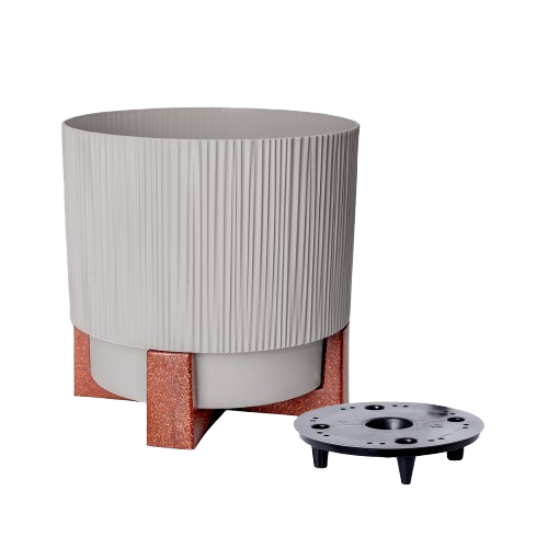 Вазон Осло зі вставкою та декоративною підставкою 12см какао Алеана