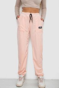 Штаны женские велюровые  -уценка, цвет персиковый, 238R58473-U-46