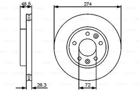 Диск гальмівний KIA CARNIVAL, BOSCH (0986479444)
