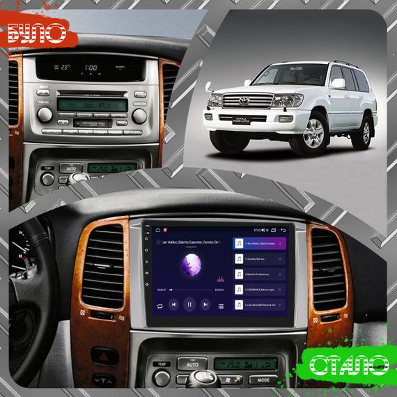 Штатная магнитола 9" Lesko для Toyota Land Cruiser 100 Series Рестайлинг 1 2002-2005 2/32Gb CP 4G GPS Prime | Зображення 2