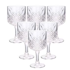 Бокалы для вина на высокой ножке набор 6 шт винный бокал стеклянный прозрачный 400 мл HP-YH-44