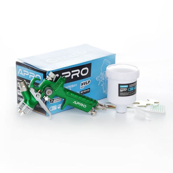 Краскораспылитель HVLP-Mini Ø0,8мм в/б пласт. 100мл APRO | Зображення 4