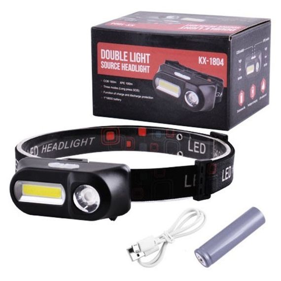 Светодиодный фонарь с креплением на голову 1804-XPE+COB, Налобный фонарик для головы MX-19 | Зображення 6