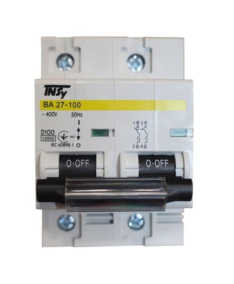 Автоматичний вимикач ВА27-100 2Р 100А 10 кА х-ка D Ny95504895 | Зображення 1