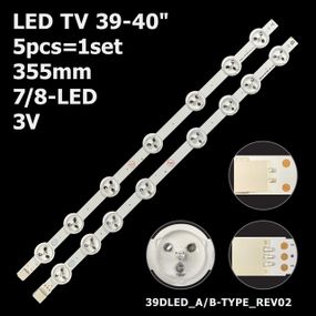 LED підсвітка TV 39-40" 355mm 7/8-led VES390UNDA-2D-N02 VES390UNDA-2D-N01 39.5DLED_A-TYPE_REV01 5шт.