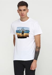 Футболка чоловіча біла з принтом "Марка", 2XL