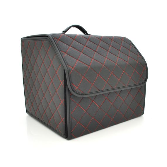 Складаний шкіряний автомобільний органайзер 330*320*300, Black-Red