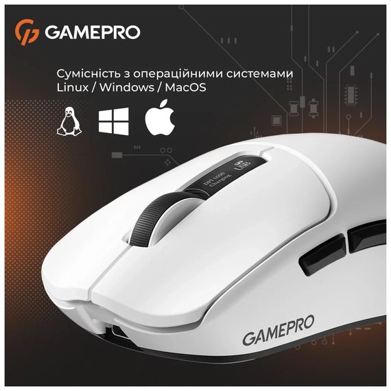 Мишка GamePro Genesis Ranker Wireless/Bluetooth/USB White (GM012W) | Зображення 9