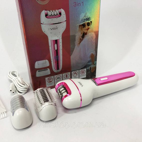 Эпилятор эпилятор электробритва VGR V-732, Женский триммер для интимных зон, Депилятор женский 3в1 LT-38 | Зображення 3