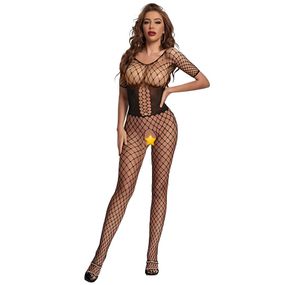 БодіСтокінг (Боді комбінезон Сітка) Babydoll 44 Чорний 8203