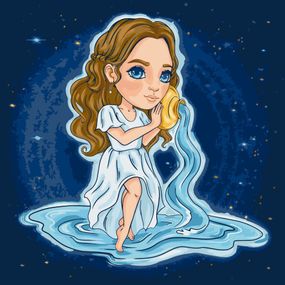 Картина по номерам "Знаки зодиака. Водолей" ©VIKTORIA.GRO.ART 10086-AC 40х40 см