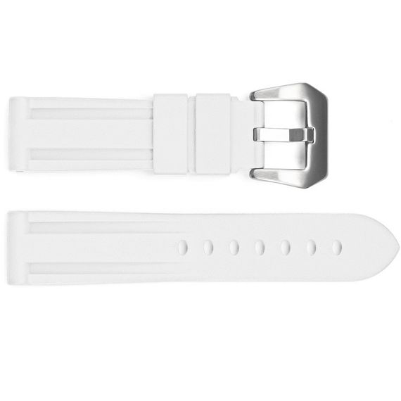 Ремешок для часов 3001 Silicone White-Silver 24 мм.