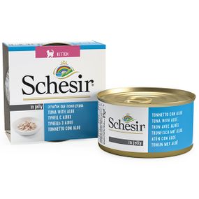 Корм Schesir Tuna Kitten Can влажный для котят с тунцом и алоэ 85 гр