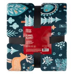 Плед Ardesto Christmas Flannel 160х200см, 100% поліестер, олені, зелений (ART0127PB)