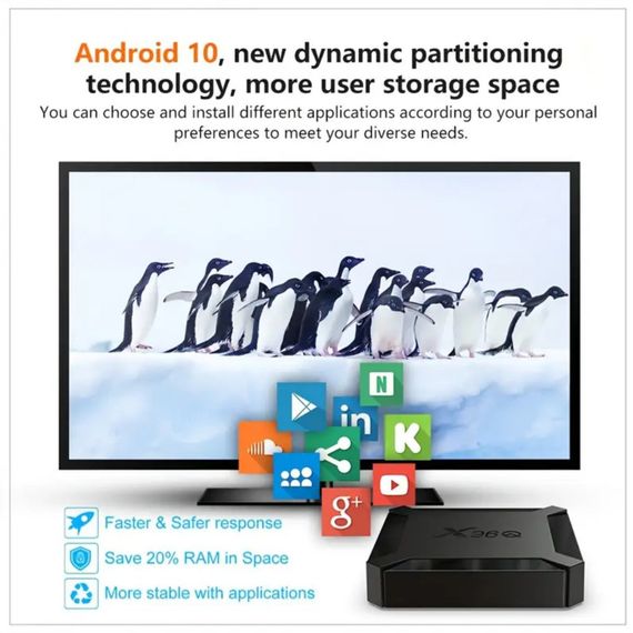 Медіаплеєр X96Q Android TV Box (2GB RAM + 16 GB ROM, 4K UHD, Wi-Fi) | Зображення 2