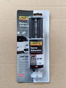 Клей эпоксидный двухкомпонентный для металла шприц (серый) 30г UNIFIX