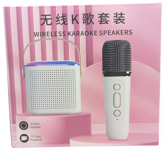 Караоке система дитяча колонка 2 мікрофона bluetooth з підсвіткою регулятором гучності безпровідна Y1 | Зображення 8