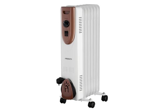 Олійний радіатор Ardesto 1500 Вт, площа обігріву 15 кв.м., білий, підлоговий, 7 секцій (OFH-07X1)
