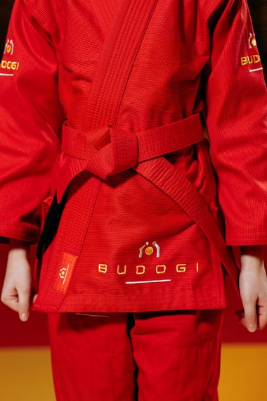 Червоне дитяче кімоно для дівчаток, грепплінг, TM BUDOGI, зріст 150 см, щільність 350 гр/м.кв. | Зображення 8