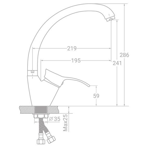 Змішувач для кухні Tau SE-4B445C 9807140 | Зображення 1