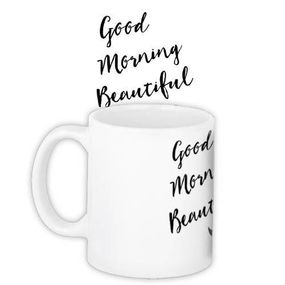 Чашка з принтом Good morning beautiful 330 мл (KR_PAR021)