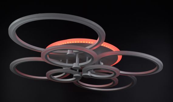 Люстра світлодіодна стельова LED світильник для квартири на стелю лед з пультом 25963 Білий 14х80х103 см. | Зображення 5